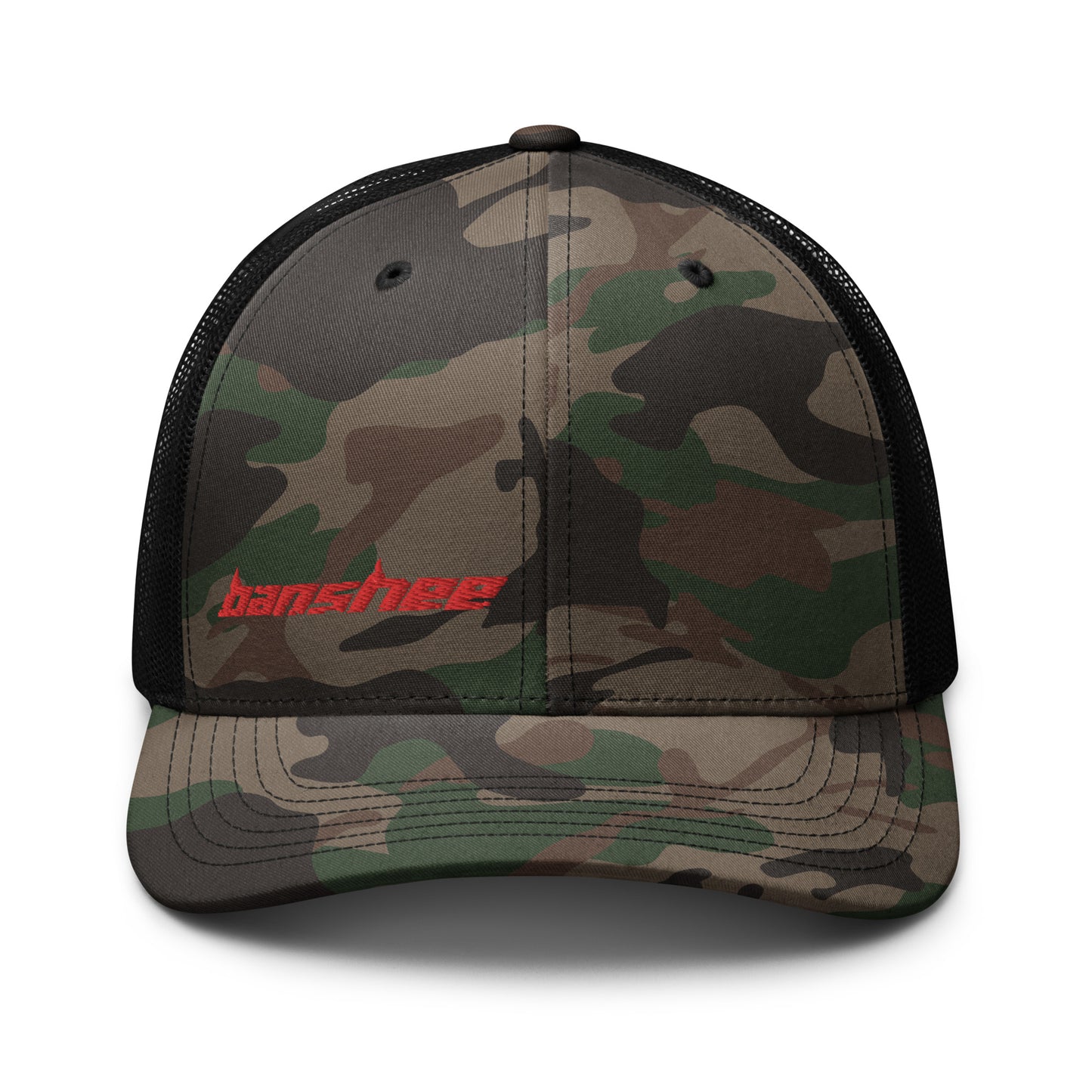 Minimalist Red Logo Camouflage trucker hat