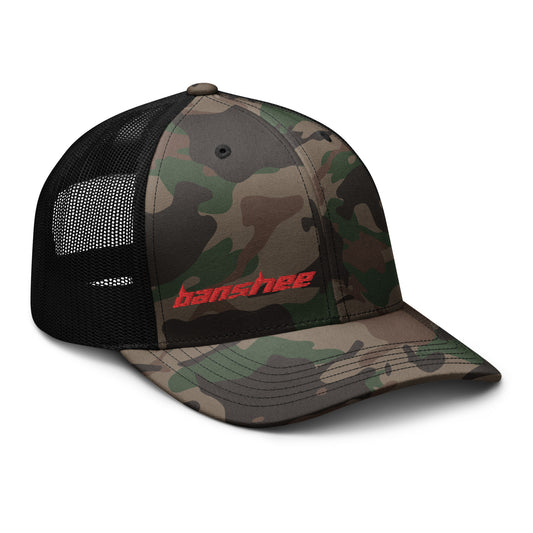 Minimalist Red Logo Camouflage trucker hat