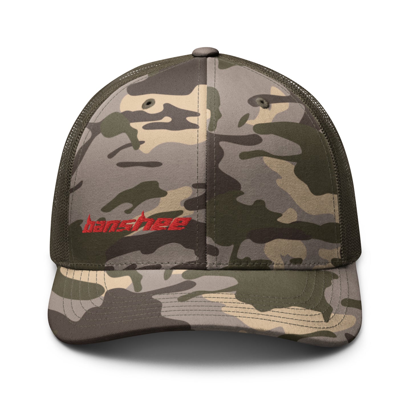 Minimalist Red Logo Camouflage trucker hat