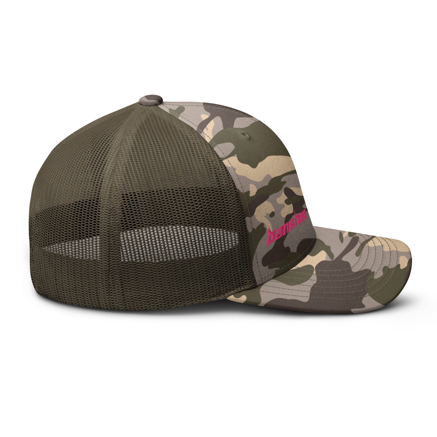 Minimalist Pink Logo Camouflage trucker hat