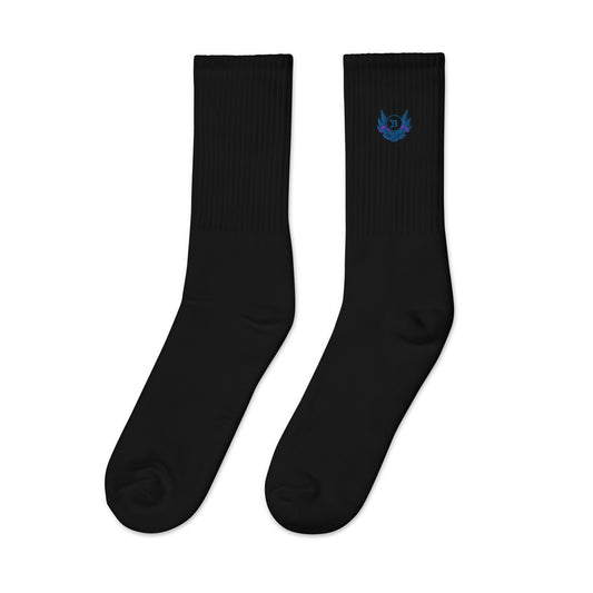 Banshee Blue Creature Logo Embroidered socks