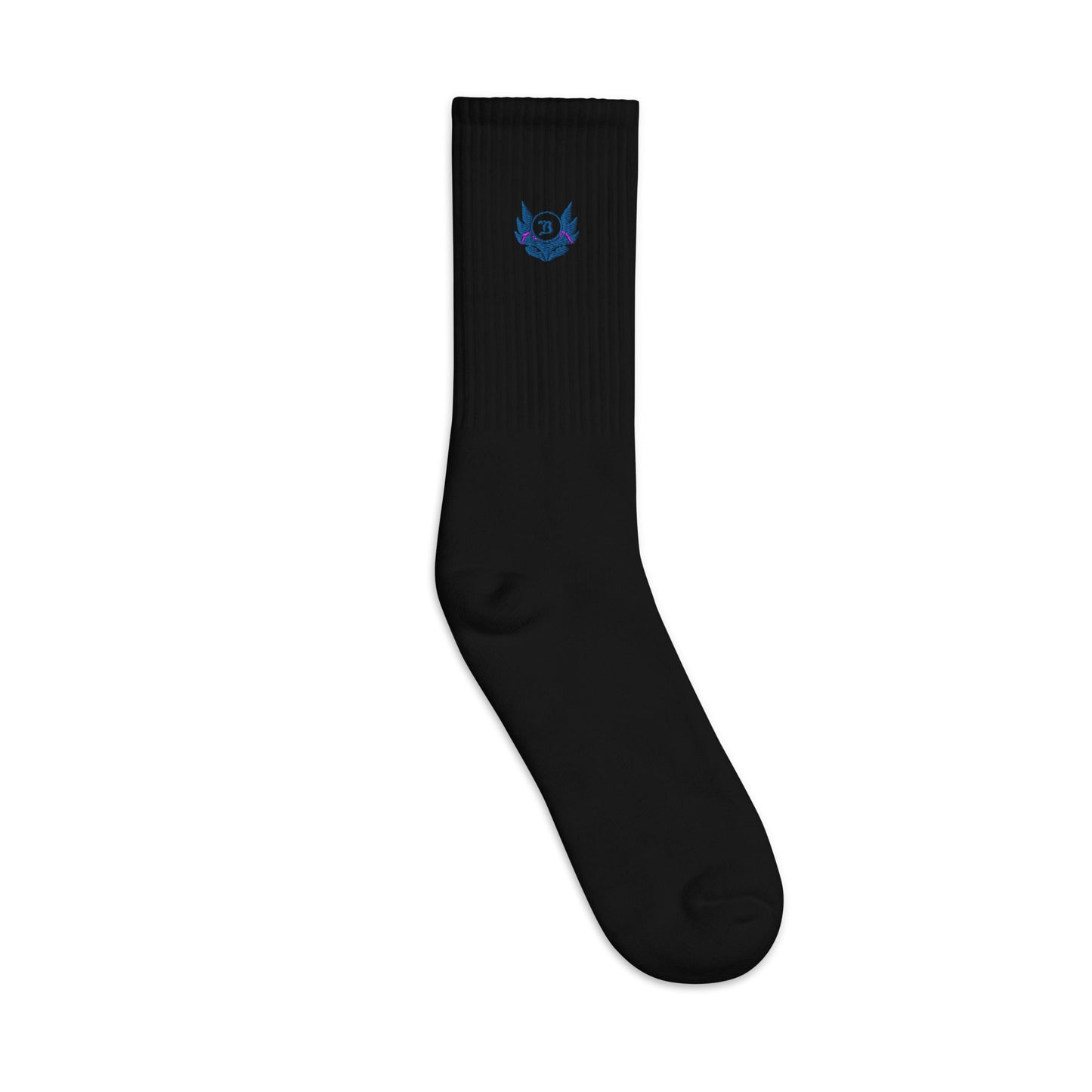 Banshee Blue Creature Logo Embroidered socks