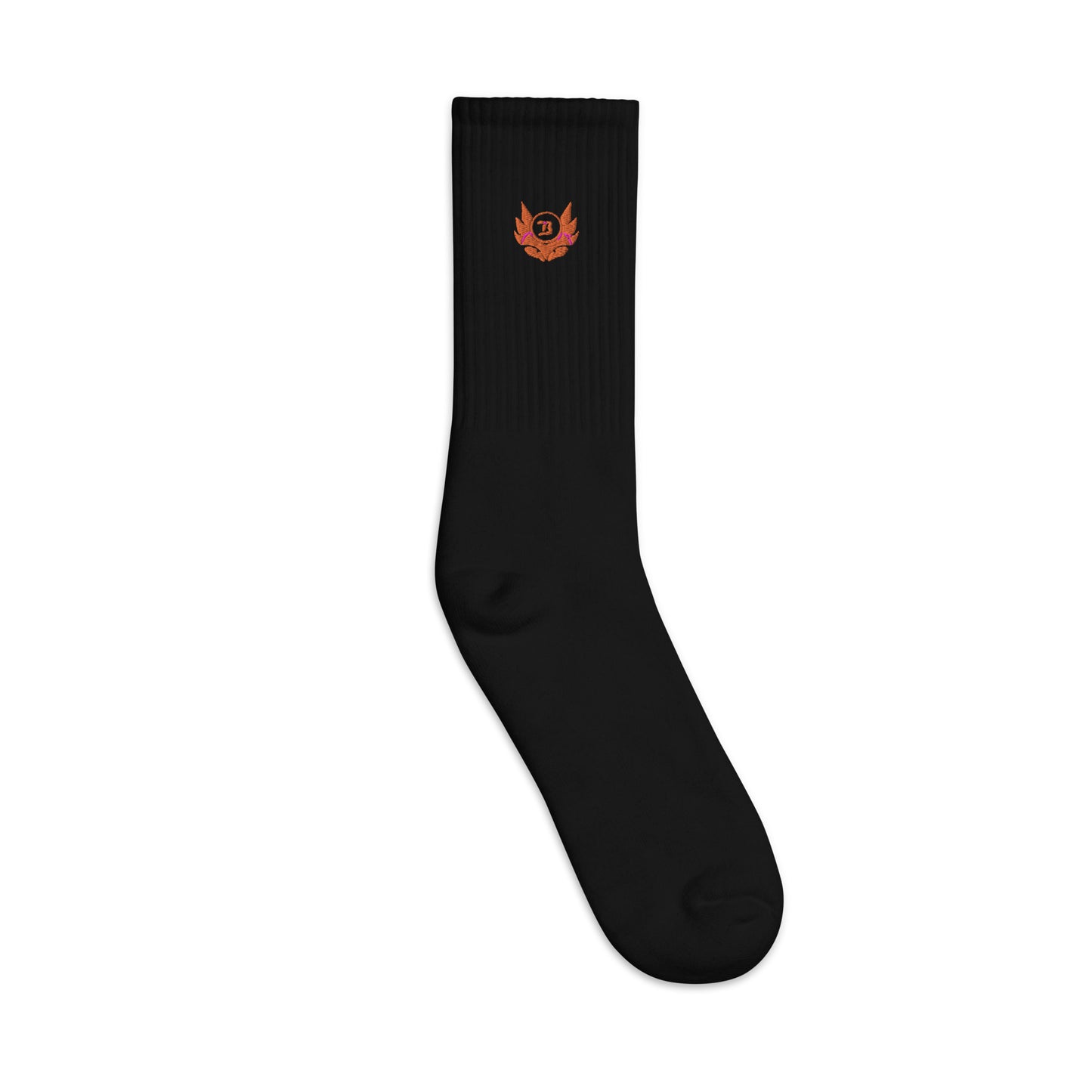 Banshee Orange Creature Logo Embroidered socks