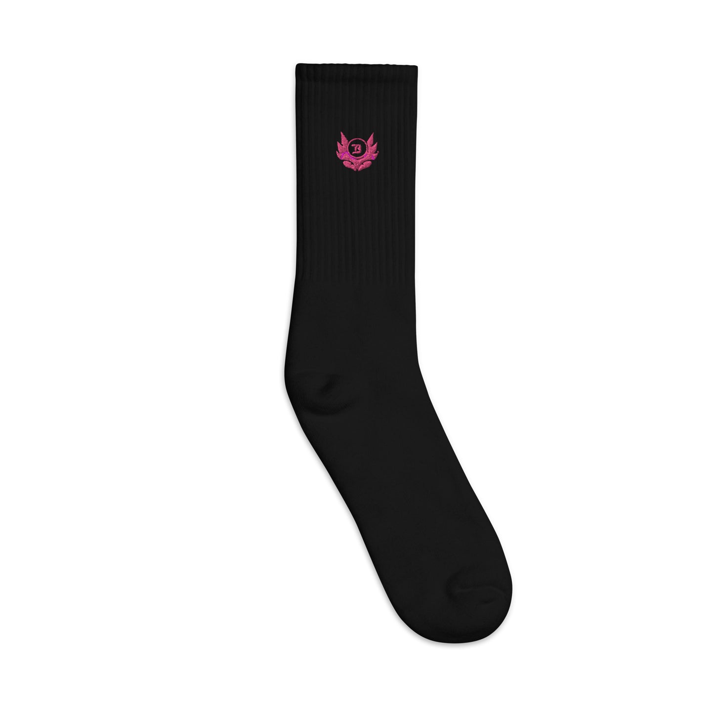 Banshee Pink Creature Logo Embroidered socks