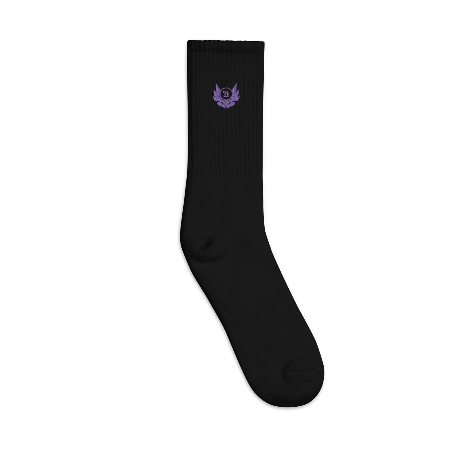 Banshee Purple Creature Logo Embroidered socks