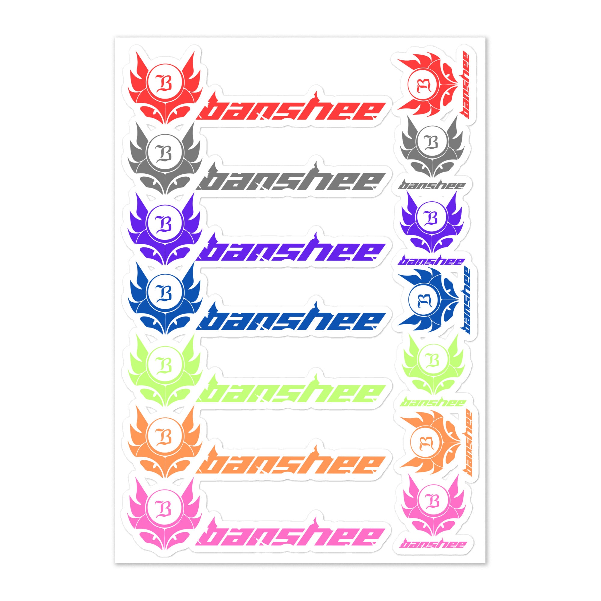 Banshee Sign Banshee Logo's Small Multi Color - Sticker sheet – Banshee Bikes ...