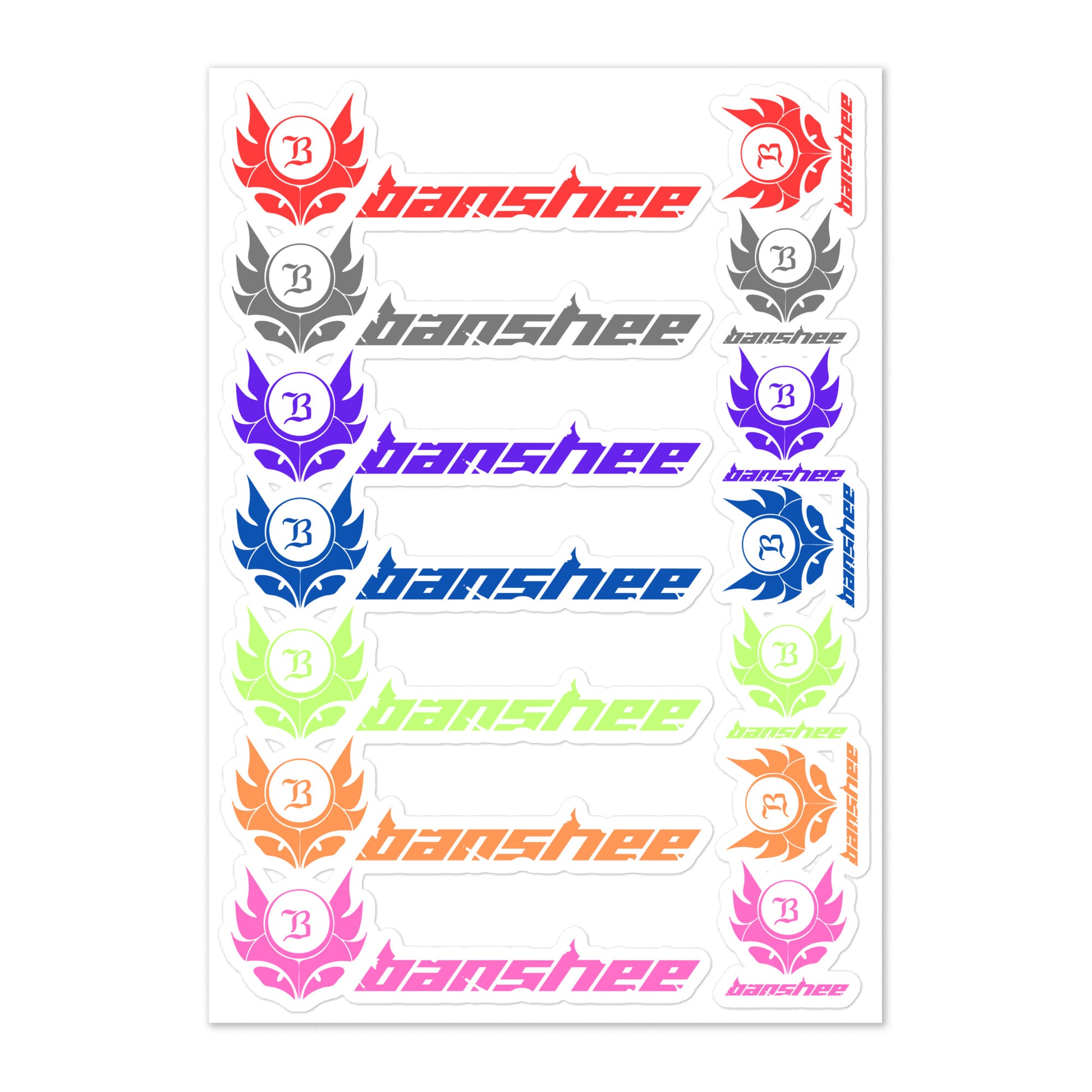 Banshee Logo's Small Multi Color - Sticker sheet – Banshee Bikes ...